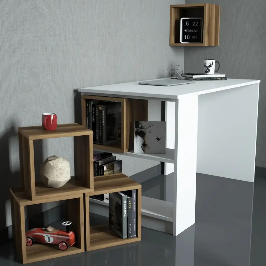 Box Çalışma Masası -Ağ /Cəviz(Qutu) - 2