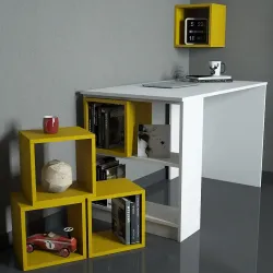 Box Çalışma Masası -Ağ/Sarı (Qutu) - 2