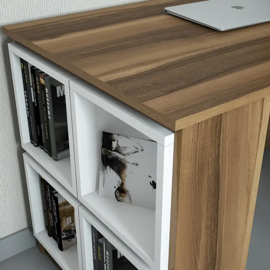 Box Çalışma Masası - Cəviz/Ağ - 3