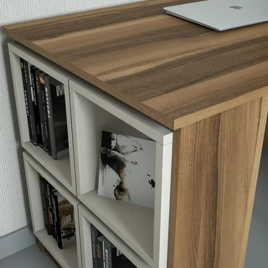 Box Çalışma Masası - Cəviz/Krem - 3
