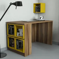 Box Çalışma Masası - Cəviz/Sarı - 1
