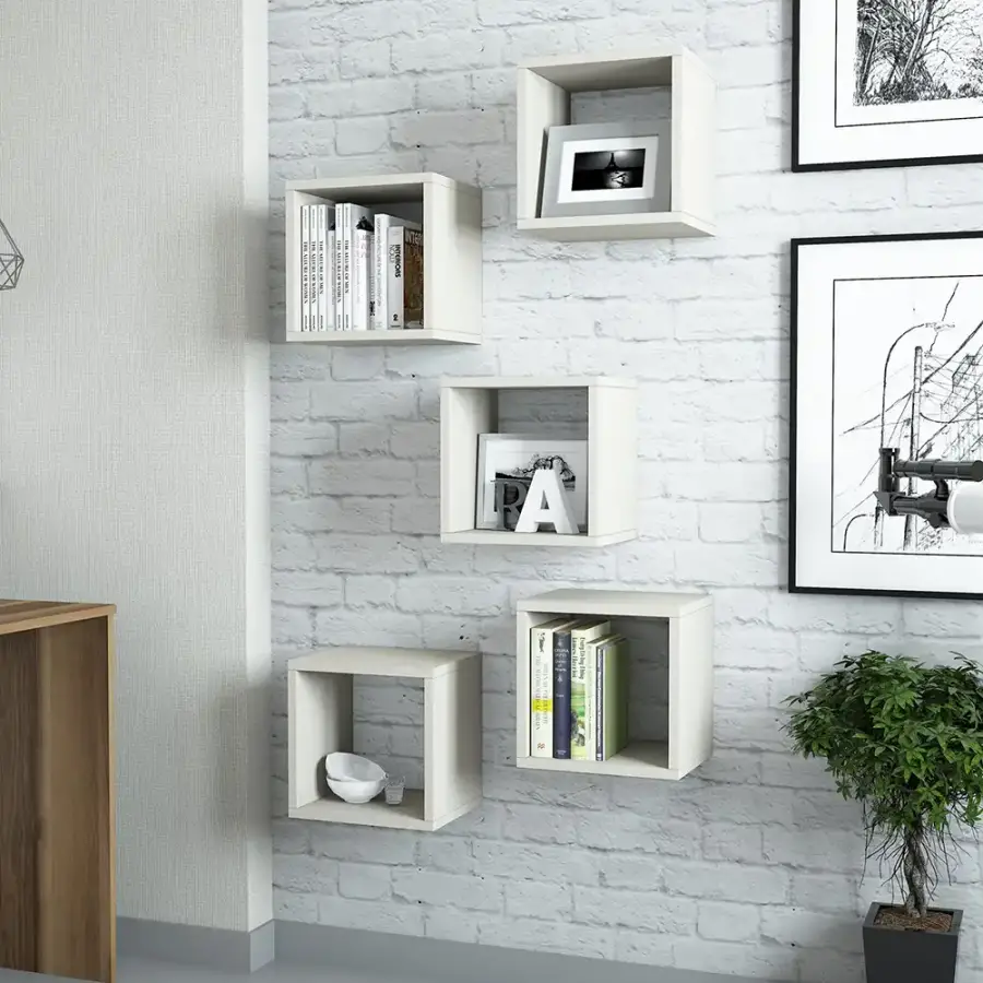 Box Divar Rəfi - Krem - 1