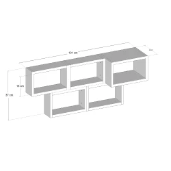 Brick Divar Rəfi - Cəviz/Ağ - 4