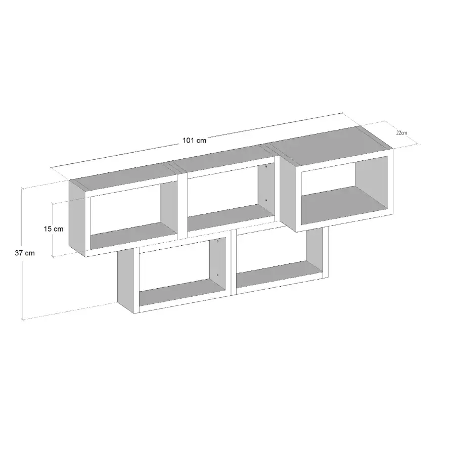 Brick Divar Rəfi - Cəviz/Ağ - 4