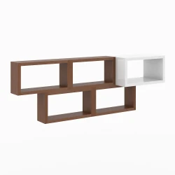 Brick Divar Rəfi - Cəviz/Ağ - Decoroom Collection (1)