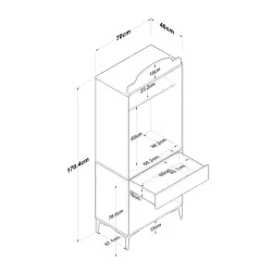 Bruno Çox Məqsədli Dolab - Meşe/Ağ - Modev (1)