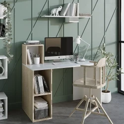 Buca Çalışma Masası - Ağ/Meşə - Decoroom Collection (1)