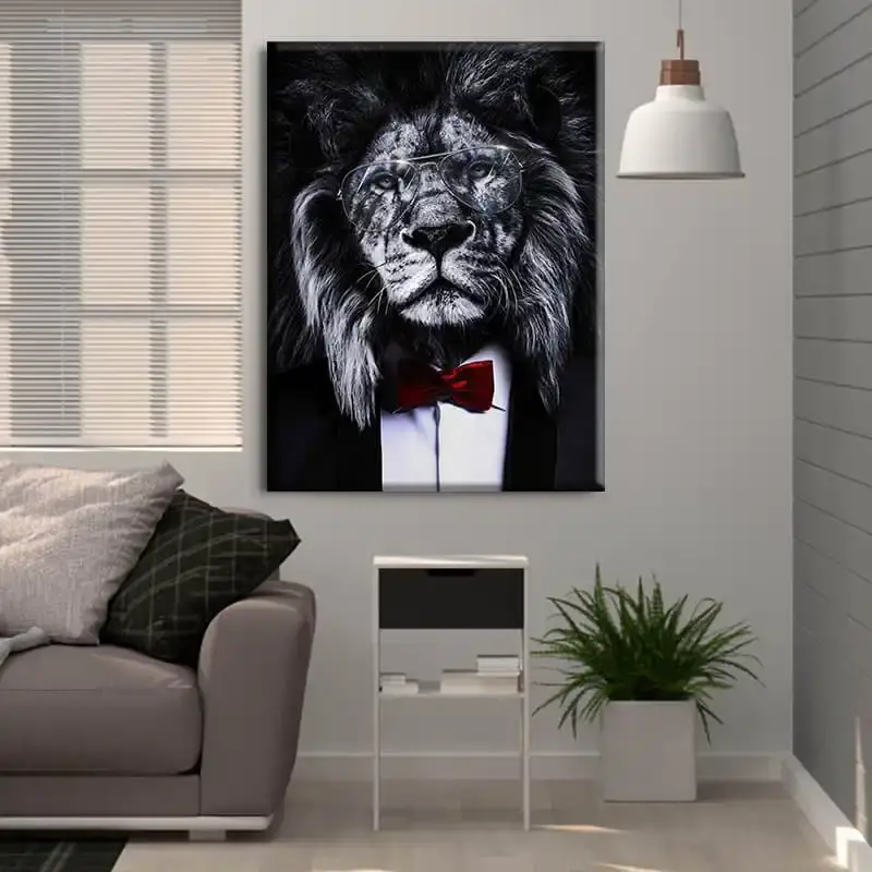 Butterfly Tie Lion Kətan Tablo TB2103 - 3