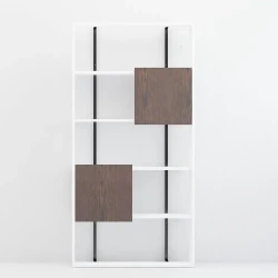 Calba Kitab Rəfi - Ağ/Cəviz - Decoroom Collection (1)