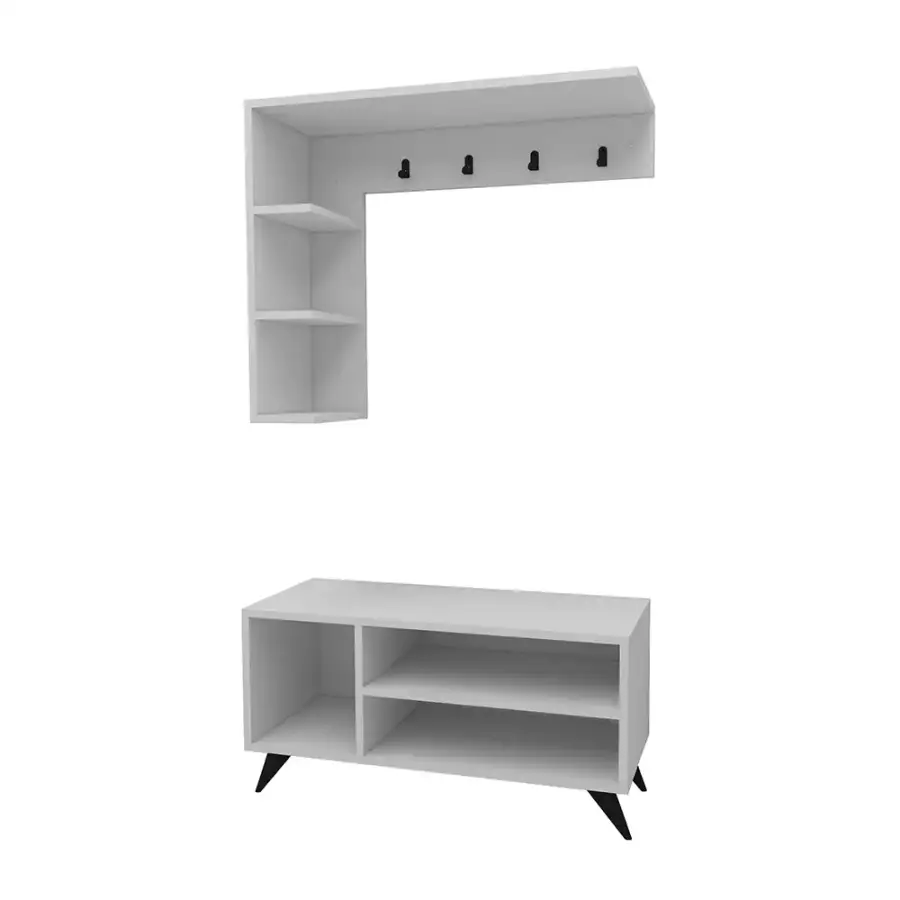 Cassia Asılqanlı Dəhliz Dolabı - Ağ - 4