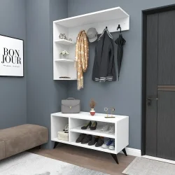 Cassia Asılqanlı Dəhliz Dolabı - Ağ - 1