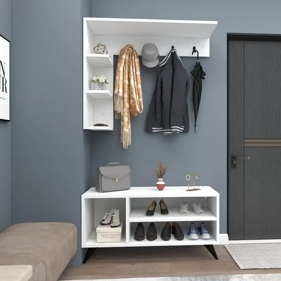 Cassia Asılqanlı Dəhliz Dolabı - Ağ - 3