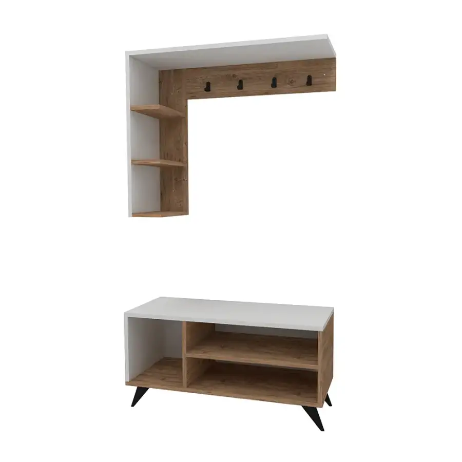 Cassia Asılqanlı Dəhliz Dolabı - Ağ/Meşə - 4