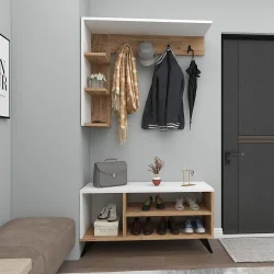 Cassia Asılqanlı Dəhliz Dolabı - Ağ/Meşə - 3