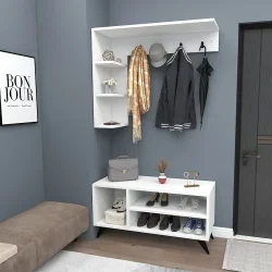 Cassia Asılqanlı Dəhliz Dolabı - Ağ - Decoroom Collection (1)