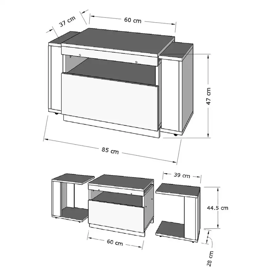 Catvi Tv Stend - Ağ - 4