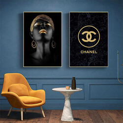 Chanel And Girl 2'li Kətan Tablo Seti - Tabloshop