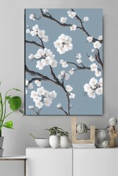Çiçek Açmış Beyaz Sakura Kanvas Tablo - Markaev