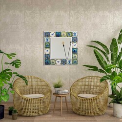 Çini Güzgü 60 cm * 60 cm - Turkuaz - Bluecape