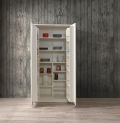 Çox Məqsədli 2 Qapaqlı Mətbəx Erzak Kiler Dolabı 86x52x180cm - 1