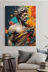 Çok Renkli Büst Kanvas Tablo - Markaev