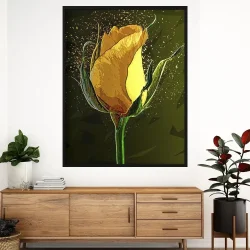 Colored Yellow Rose Kətan Tablo TB2132 - 1