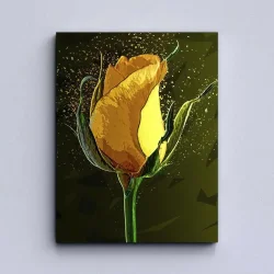 Colored Yellow Rose Kətan Tablo TB2132 - Tabloshop (1)