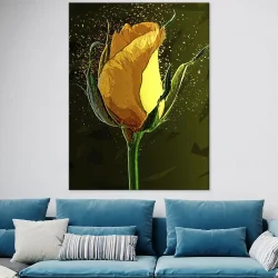 Colored Yellow Rose Kətan Tablo TB2132 - 3