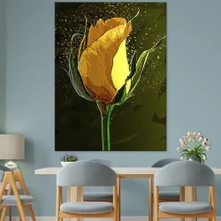 Colored Yellow Rose Kətan Tablo TB2132 - 4