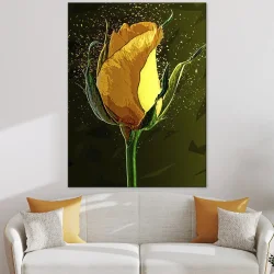 Colored Yellow Rose Kətan Tablo TB2132 - 5