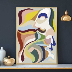Colorful Face Art Kətan Tablo - Tabloshop