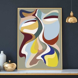 Colorful Face Art Kətan Tablo - Tabloshop