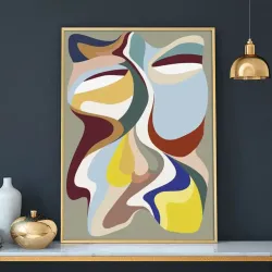 Colorful Face Art Kətan Tablo TB1238 - 1
