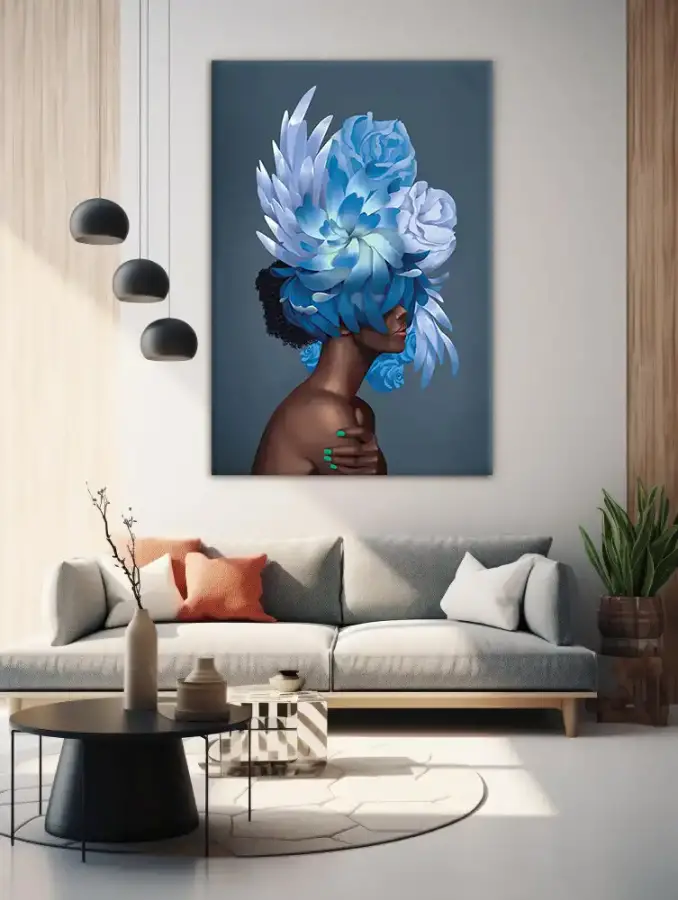 Colorful Head Blue Flower TB1334 - 1