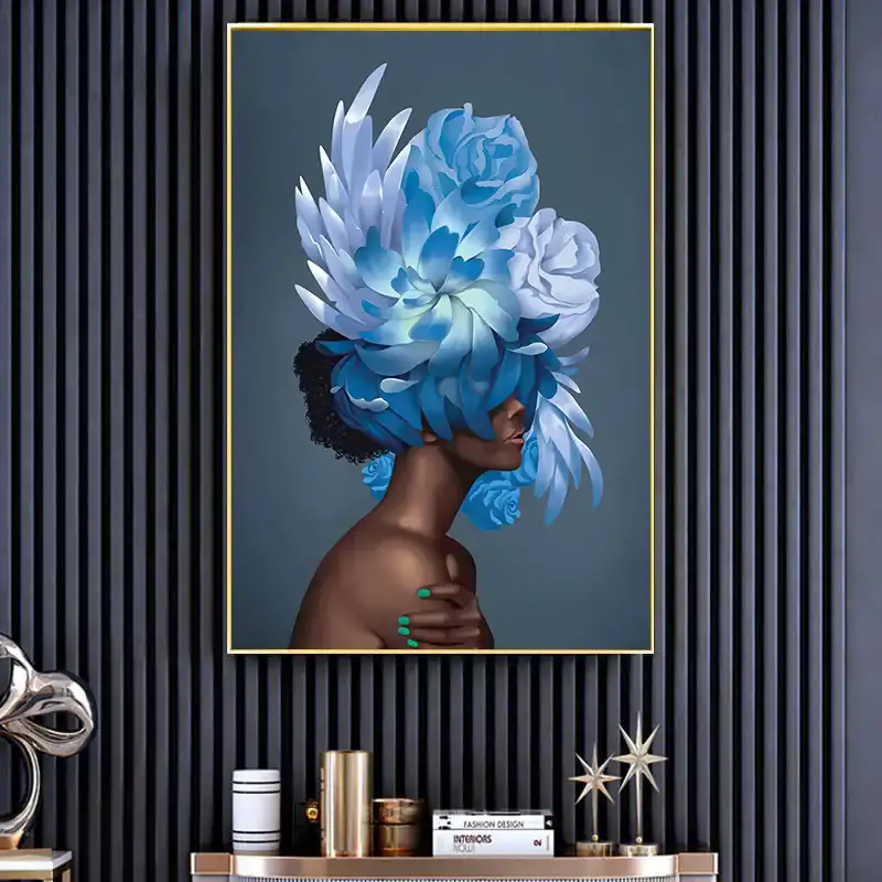 Colorful Head Blue Flower TB1334 - 2