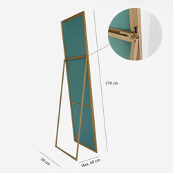 Cool Güzgü / Gold Metal / 170x50cm - Thumbnail