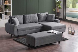 Corner Flavia Pufikli Künc Divan Gri - Eviana