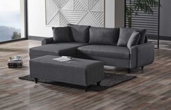 Corner Flavia Pufikli Künc Divan Koyu Gri - Eviana