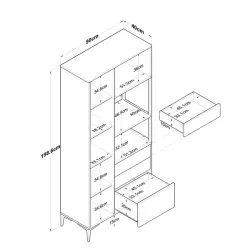Cosmo Çox Məqsədli Dolab 2 Qapılı 3 Siyirtmə - Ağ - Ravilla (1)