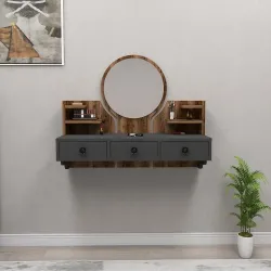 Cosmo Makiyaj Masası - Cəviz/Antrasit - Decoroom Collection (1)