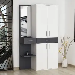 Crispo Dəhliz Dolabı - Ağ/Antrasit - Modev (1)