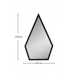 Crystal Güzgü 67 cm * 110 cm - Siyah - Thumbnail