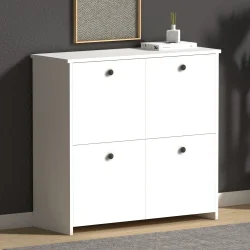 Cube Ayaqqabı Dolabı, Çox Məqsədli Dolab - Ağ - Decoroom Collection (1)