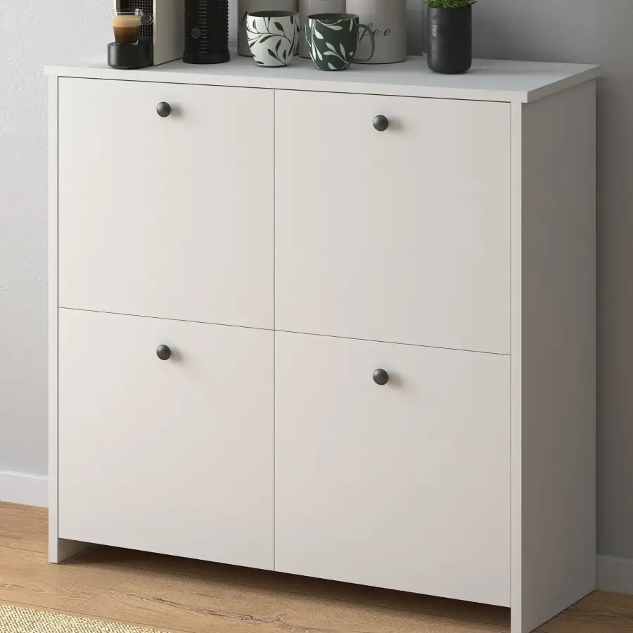 Cube Ayaqqabı Dolabı, Çox Məqsədli Dolab - Ağ - 4