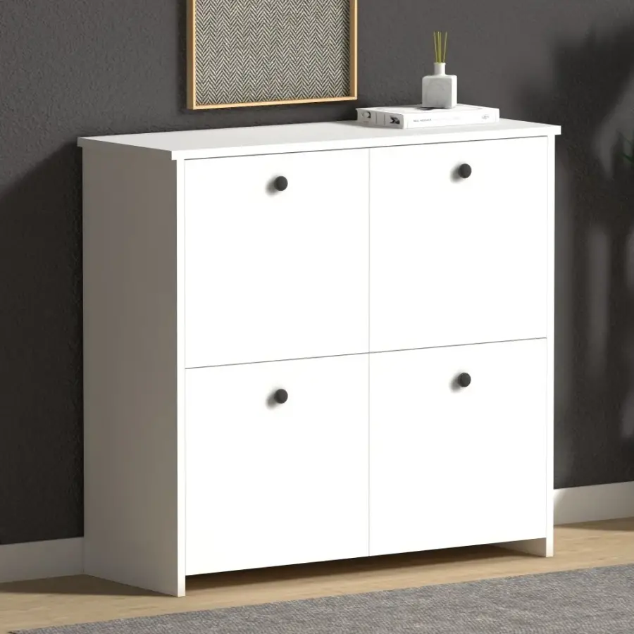 Cube Ayaqqabı Dolabı, Çox Məqsədli Dolab - Ağ - 2