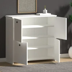 Cube Ayaqqabı Dolabı, Çox Məqsədli Dolab - Ağ - 5