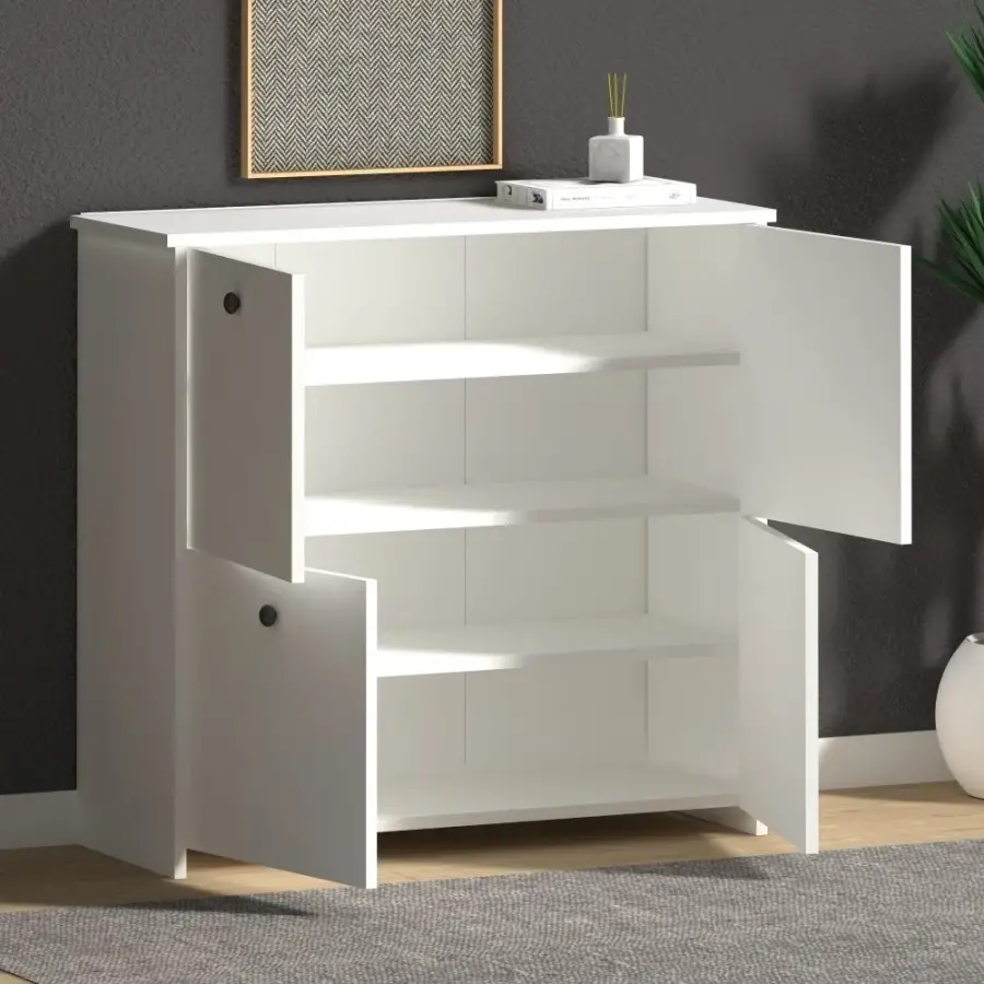 Cube Ayaqqabı Dolabı, Çox Məqsədli Dolab - Ağ - 5