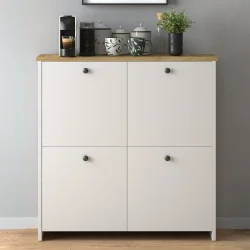 Cube Ayaqqabı Dolabı, Çox Məqsədli Dolab - Ağ/Meşə - 3