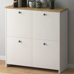 Cube Ayaqqabı Dolabı, Çox Məqsədli Dolab - Ağ/Meşə - 4