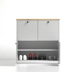 Cube Ayaqqabı Dolabı, Çox Məqsədli Dolab - Ağ/Meşə - 6